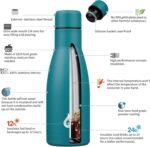 BJPKPK Insulated Water Bottle 12oz Small Stainless Steel Water Bottles Reusable Metal Thermal Keep Cold and Hot,Laguna - Image 4
