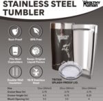 Healthy Human Stainless Steel Tumbler with Straw & Lid | Splash Proof Insulated Travel Cup | Eco-Friendly Coffee Tumblers | Water Cups with Straws Cleaner and Splash Proof Lids (20oz, Black Onyx) - Image 3