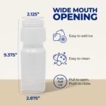 Rolling Sands USA Made Reusable 24 oz Sports Water Bottles, 3 Pack, BPA-Free, Easy Open Pull-Top, Fits Most Bike Cages, Dishwasher Safe, Lightweight - for Kids to Adults, Clear Frost - Image 7