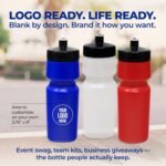 Rolling Sands USA Made Reusable 24 oz Sports Water Bottles, 3 Pack, BPA-Free, Easy Open Pull-Top, Fits Most Bike Cages, Dishwasher Safe, Lightweight - for Kids to Adults, Clear Frost - Image 9