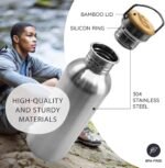 Bambaw Stainless Steel Water Bottles 32 oz, Non-insulated Single Wall Metal Water Bottle Stainless Steel, Reusable & Eco Friendly, Dishwasher Safe – Silver - Image 3