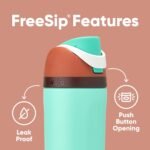 Owala Kids FreeSip Insulated Stainless Steel Water Bottle with Straw for Sports, Travel, and School BPA-Free Sports Water Bottle, 16 oz, Mint Chocolate - Image 4