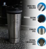 Ice Shaker Insulated Stainless Steel Shaker Bottle | 26oz, Stainless Steel | Cold for 30+ Hours | Insulated Cup with Twist-on Agitator | Odor-Free Bottle for Protein Shakes, Water, Cocktails - Image 3