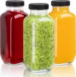 Juice Bottles with Lids, 16 Oz - Set of 3 - Clear Glass Jars with Caps - Reusable Empty Drink Containers for Juicing, Smoothies, Water, Milk, Kombucha Storage, Wellness Shots and More (3) - Image 7