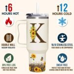 Personalized Gifts For Women - Sunflower Gifts - Birthday Gifts, Christmas Gift For Women, Her, Mom, Sister, Wife, Daughter, Lady - Mother's Day Gift For Mom - Monogrammed, Custom Tumbler 40oz - Image 4