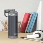 THERMOS FUNTAINER 16 Ounce Stainless Steel Vacuum Insulated Bottle with Wide Spout Lid, Matte Charcoal - Image 3