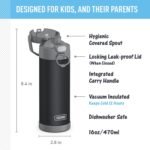 THERMOS FUNTAINER 16 Ounce Stainless Steel Vacuum Insulated Bottle with Wide Spout Lid, Matte Charcoal - Image 4