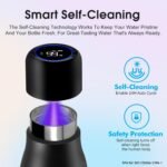 Vsitoo Self Cleaning Water Bottle - 15oz Stainless Steel, AI Self-Clean, 30-Day Battery, Magnetic Charging, BPA-Free for Travel/Gym/Office, No App Needed - Image 3