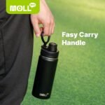 Kids Stainless Steel Water Bottle with Spout Lid-12 oz Vacuum Insulated Wide Mouth Sports Water Bottle for School, BPA Free (Black) - Image 3