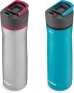 Contigo Cortland Chill 2.0 Vacuum-Insulated Stainless Steel Water Bottle Spill-Proof Lid Preserves Temperature for Hours 24oz 2-Pack Juniper & Dragonfruit Ideal for Travel and Daily Use - Image 3