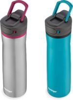 Contigo Cortland Chill 2.0 Vacuum-Insulated Stainless Steel Water Bottle Spill-Proof Lid Preserves Temperature for Hours 24oz 2-Pack Juniper & Dragonfruit Ideal for Travel and Daily Use - Image 4