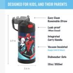THERMOS FUNTAINER Water Bottle with Straw - 12 Ounce - Kids Stainless Steel Vacuum Insulated Water Bottle with Lid, Spider-Man - Image 3