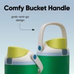 Owala FreeSip Sway Insulated Stainless Steel Water Bottle with Two-Way Spout, Built-In Straw and Bucket Handle, Made for Travel, School, and Sports, 40oz, BPA Free, Leak Proof, Putting Green - Image 5