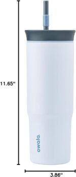 Owala Stainless Steel Triple Layer Insulated Travel Tumbler with Spill Resistant Lid and Straw, BPA Free, 24 oz, Grey/Blue (The Great Blue) - Image 6