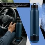 Ultimaxx Vacuum Insulated Premium Water Bottle with Bluetooth Speaker - Steel Double Wall Design, Lights, Lid Lock, Convenient Drinking Spout & Carry Handle (700ml/23.6 oz) - Blue - Image 4