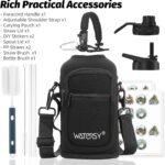 64oz Insulated Water Bottle (Cold for 48 Hrs),BPA Free&Leak Proof,Half Gallon Stainless Steel Water Flask,Water Jug with Straw Spout Lids for Gym,Hiking,Camping,Black Blue - Image 5