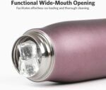 Mini Water Bottle, Dusgut 12 oz Water Bottle Reusable,Vacuum Insulated, Stainless Steel,Wide Mouth Portable Lid, Light Pink - Image 3