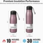Mini Water Bottle, Dusgut 12 oz Water Bottle Reusable,Vacuum Insulated, Stainless Steel,Wide Mouth Portable Lid, Light Pink - Image 4