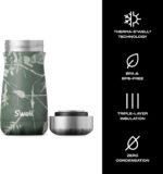 S'well Stainless Steel Traveler, 12oz, Green Foliage, Triple Layered Vacuum Insulated Containers Keeps Drinks Cold for 20 Hours and Hot for 9, BPA Free, Easy Carrying On the Go - Image 4