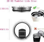 20 oz Tumbler Lids for Yeti, 2 Pcs Replacement Magnetic Spill-Resistant Lids for Yeti 20 oz Tumbler, 10 oz Mug, 10 oz Lowball with Magnetic Slider Switch, BPA Free - Image 5