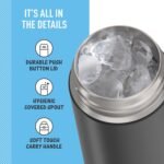 THERMOS FUNTAINER 16 Ounce Stainless Steel Vacuum Insulated Bottle with Wide Spout Lid, Black Matte - Image 5