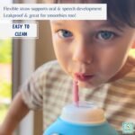 Set of 2 - Glass Sippy Cup for Toddlers - The Luca | Mint Green & Indigo Purple | Spill-Proof | Silicone Straw | 8 oz | Liquids Never Touch Plastic | Removable Handles… - Image 6