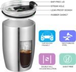 VEGOND Stainless Steel 12 oz Tumblers bulk Vacuum Insulated Double Wall Travel Tumbler with Lid and Straw Reusable Tumbler, Stainless 6 pack - Image 3