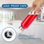 Clear Glass Bottles with Lids 18 oz, Reusable Glass Water Bottles with Stainless Steel Cap for Juicing, Refrigerator,100% Leak Proof, BPA Free, Set of 3 - Image 4