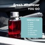 Clear Glass Bottles with Lids 18 oz, Reusable Glass Water Bottles with Stainless Steel Cap for Juicing, Refrigerator,100% Leak Proof, BPA Free, Set of 3 - Image 5