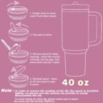 Personalized 40 oz Monogrammed Tumbler with Handle & Flip Straw, 100% Leak Proof stainless steel Insulated Tumbler, Customized Initial Funny Gifts for Women Mom Sisters Coworker, J - Image 5