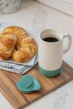 Ello Jane 18oz Ceramic Travel Mug with Handle, Splash-Resistant Slider Lid and Built-in Coaster, Perfect for Coffee and Tea, BPA Free, Dishwasher Safe, Gift for Him Her Birthday, Alligator - Image 3