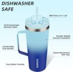 BJPKPK Insulated Tumbler with Handle, 22oz Insulated Tumblers with Lid and Straw, Stainless Steel Metal Water Bottles, Coffee Travel Mugs, Cups, Sky - Image 3
