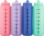 Hydra Cup Sport [4 Pack] 32 oz Squeeze Water Bottles, Fast Flow Sports Water Bottle, Bike & Cycling Water Bottle, Travel To Go, BPA Free (Bright Colors) - Image 3