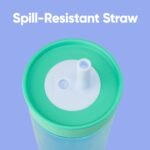 Owala Kids Insulation BPA-Free Plastic Tumbler with Spill Resistant Flexible Straw, Easy to Clean, Kids Water Bottle, Great for Travel, Dishwasher Safe, 15 Oz, Teal and Aqua (The Blues) - Image 3