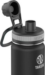 Takeya Originals 24 oz Vacuum Insulated Stainless Steel Water Bottle with Spout Lid, Black - Image 3