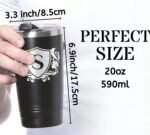 Onebttl Personalized Gifts for Men with Initials, Monogrammed Travel Tumbler for Him, Custom Coffee Cups, Unique Birthday Christmas Gifts for Men who Have Everything, Black, 20oz, D - Image 3