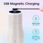 Vsitoo Self Cleaning Water Bottle - 15oz Stainless Steel, AI Self-Clean, 30-Day Battery, Magnetic Charging, BPA-Free for Travel/Gym/Office, No App Needed, White - Image 4