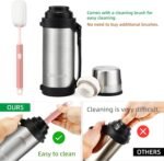 HoneyBee 41 Ounce,Vacuum Insulated Bottle,Coffee Thermos,Thermos for Hot Drinks. Twist and Pour TopThermos & Cleaning Brush. Commute, Travel, and Picnic Friendly Portable.Bpa-Free .（Silver） - Image 5