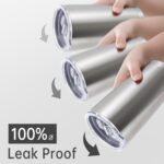 20 oz Tumblers Bulk Stainless Steel Tumbler with Lid Double Wall Vacuum Insulated Coffee Mug 20oz Powder Coated Cup for Hot and Cold Drinks, Stainless, 6 pack - Image 5