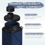 Collapsible Water Bottles, Silicone Foldable Water Bottle 610ml, BPA-Free Portable Reusable Leakproof Bottle for Gym Travel Camping Hiking Sports Outdoor, 1 Pack (Dark Blue) - Image 4
