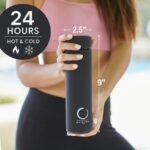 Pure Zen Tea Thermos with Infuser for Hot and Cold Infusions, Coffee and Fruit-Infused Water - Stainless Steel - Tea Infuser Bottle - Leakproof Travel Mug with Filter - 15oz - Black - Image 3