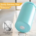 6 Pack Glass Cups with Lids and Straws Unbreakable 16 oz Stainless Steel Can Cup Double Wall Insulated Beer Can Tumbler for Iced Coffee, Juice, Soda, Matte-Colored - Image 3