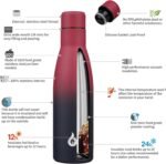 BJPKPK Insulated Water Bottle 17oz Stainless Steel Water Bottles Diashwasher Safe Reusable Metal Thermal Keep Cold and Hot,Charming Black Red - Image 4