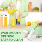 12 Pack 18oz Glass Bottles with Lids Carry Strap for Juicing, Reusable Clear Glass Water Bottle with Stainless Steel Airtight Cap for Refrigerator, 100% Leak Proof, BPA Free Drinking Jar - Image 9