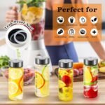 6 Pack Juice Bottles with Caps - Wide Mouth Resuable Clear Plastic Water Bottles for Juicing,Smoothie,Protein, Beverage,Storage Containers,BPA Free,Leakproof Stainless Steel Lid(12 Ounces) - Image 4