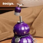 ZZT 17 oz Gourd Water Bottle with Star Stickers,Shoulder Strap Set Leakproof Portable Sports Gourd Water Bottle Sport Jug for Outdoor Camping (Purple) - Image 4