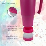 Hogg Bluetooth Tumbler 30 oz Grippy - Pink, Bluetooth Speaker Cup, 30 oz Stainless Steel Tumbler with Handle, Pink Cup with Speaker, Insulated Water Bottle, Gifts for Music Lovers, Unique Gifts - Image 4