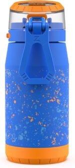 ZULU Kids Flex 12oz Stainless Steel Insulated Water Bottle, Toddler Cup with Silicone Spout, Leak-Proof Locking Flip Lid and Carry Loop for School Backpack, Lunchbox, and Outdoor Sports, Blue - Image 4