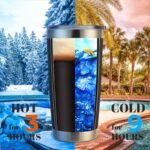 DOMICARE 20oz Stainless Steel Tumbler Bulk with Lid, Double Wall Vacuum Insulated Travel Mug, Powder Coated Coffee Cup, Powder Black, 8 Pack - Image 4