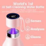 VSITOO 33oz Smart Self Cleaning Water Bottle，Insulated Water Bottle with Stainless Steel, BPA-Free, AI Self-Clean, 30-Day Battery, Magnetic Charging for Travel, Gym or Office, Pink - Image 3